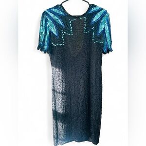 🖤 Vintage Stenay Beaded Sequin Cocktail Dress 🖤